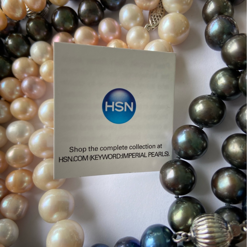 Imperial pearls by Josh Bazar, 24”, freshwater, 925 clasp.  Dark purple - Picture 6 of 8